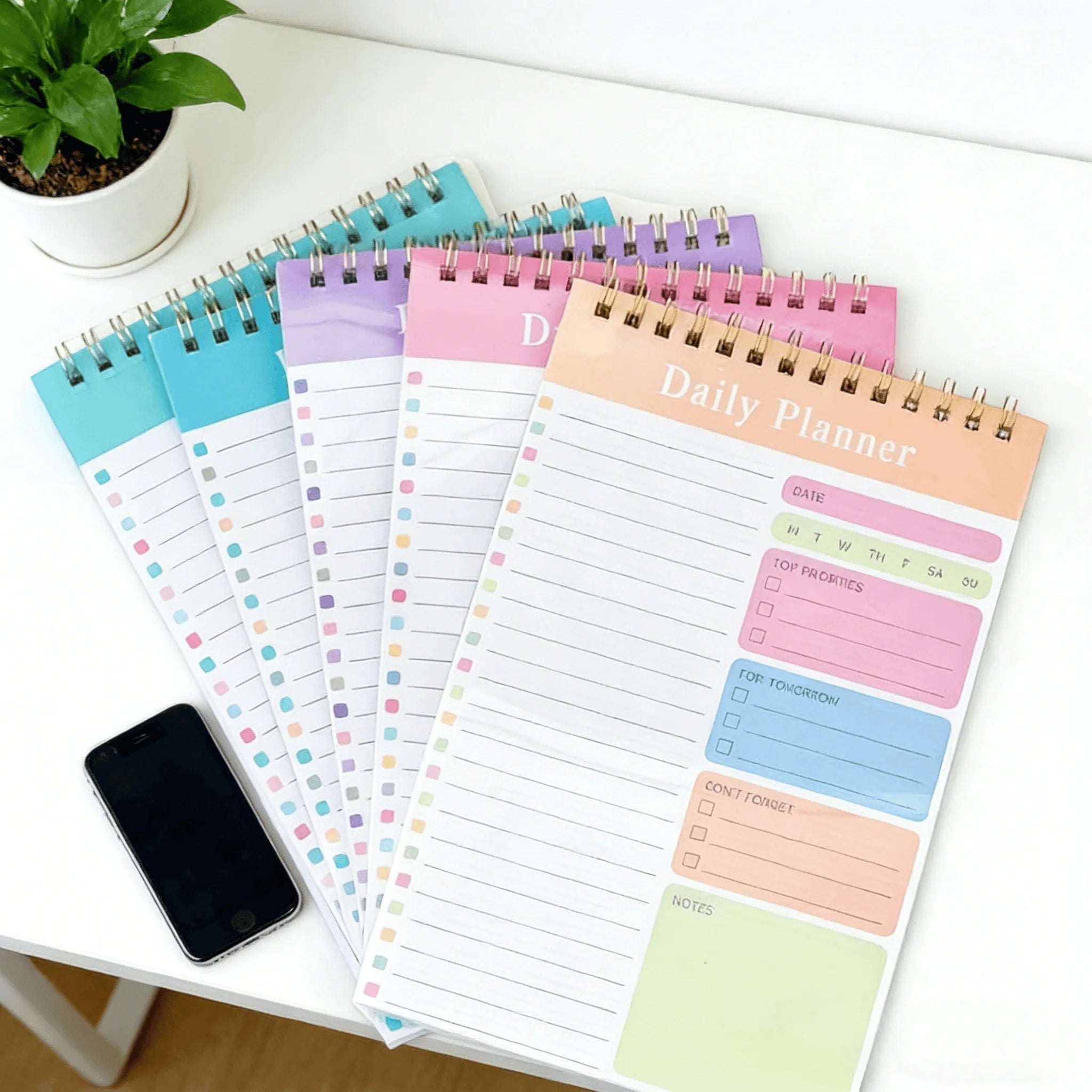 Single Piece Large Daily Planner Notebook, Random Vibrant Color, Perfect for Organizing Daily Tasks